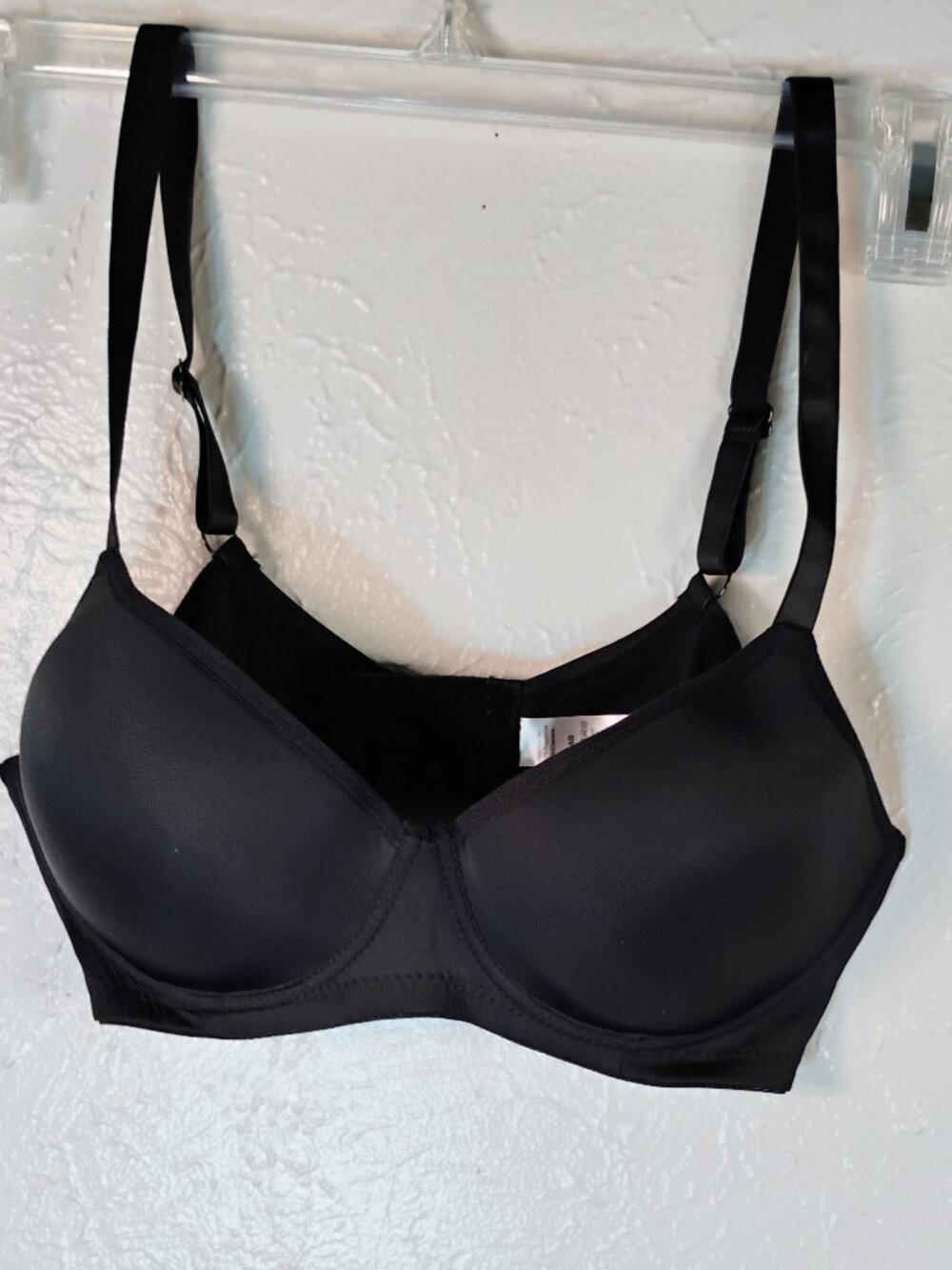 Black Padded Push up Bra with front Plunge Size 38B